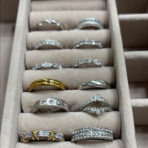 JTV Silver and Gold Diamond Accent Ring Collection